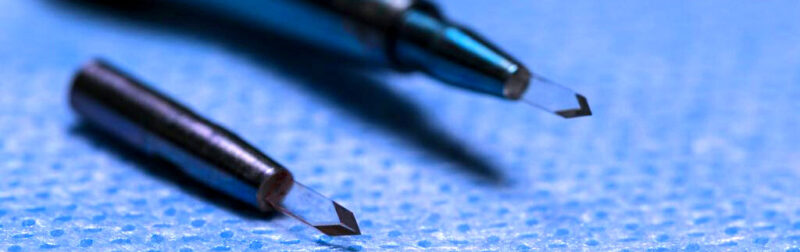 Sapphire FUE blade close-up