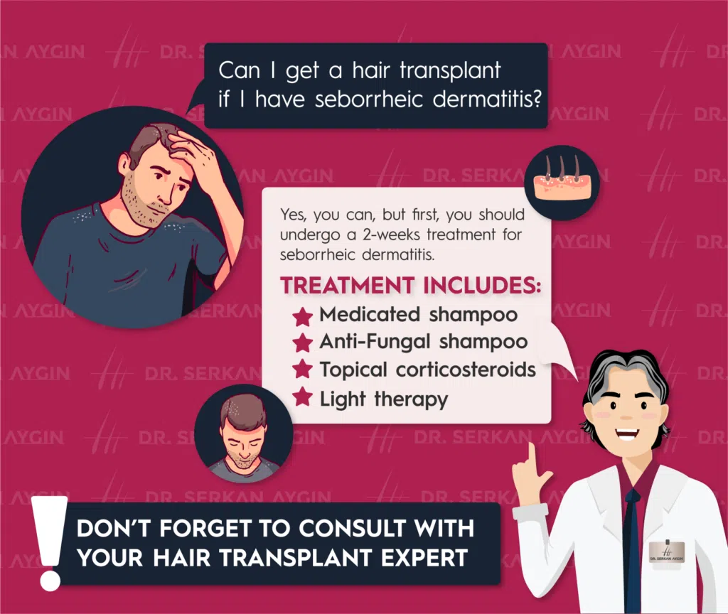 Seborrheic dermatitis, can you have a hair transplant, dandruff hair transplant, dr serkan aygin