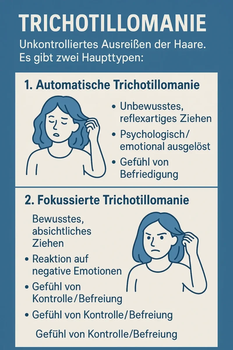Infographik über die 2 Arten von Trichotillomanie