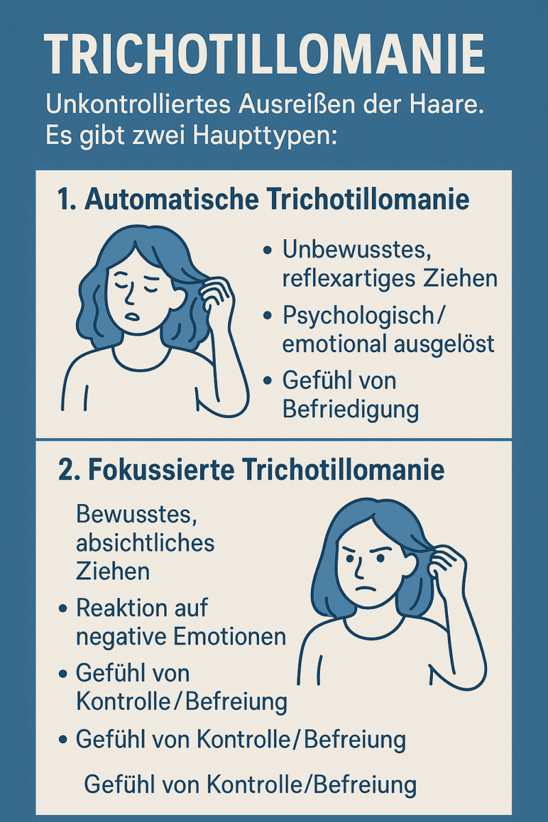 Infographik über die 2 Arten von Trichotillomanie