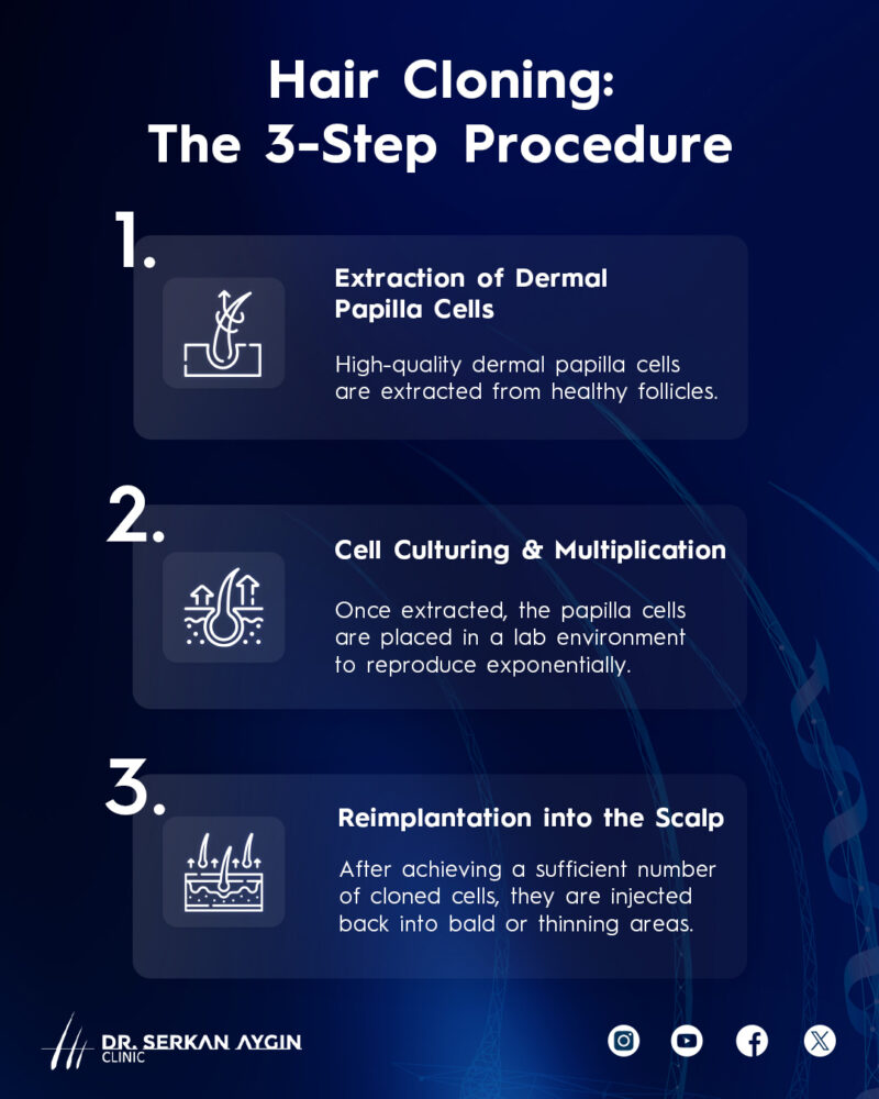 3-step hair cloning infographic