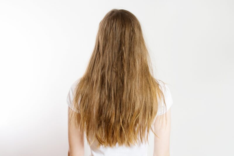 woman from the back with low porosity hair