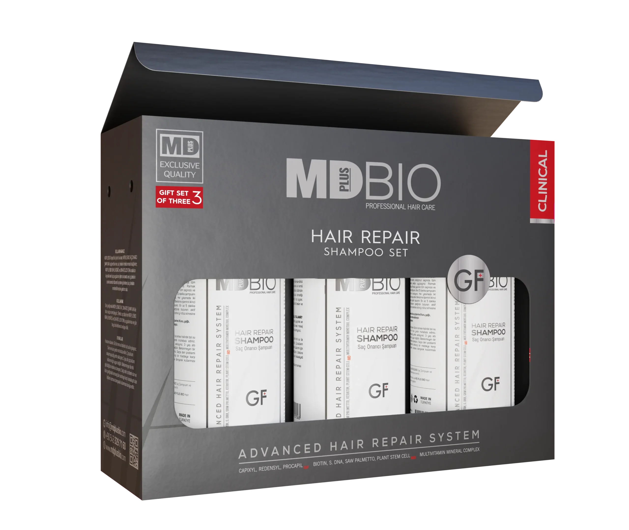 MD Bio Plus Hair Repair Shampoo Set – nourishing formula for damaged and weak hair