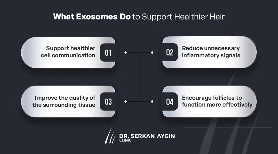 Exosome treatment supporting healthier hair growth
